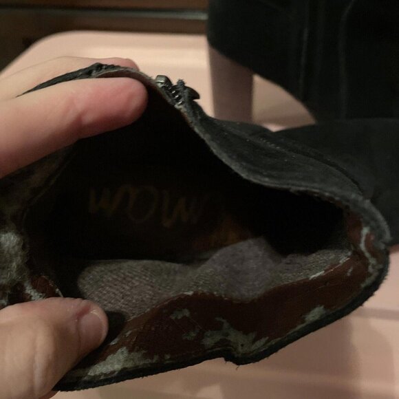 Sam Edelman Womens Black Suede Ankle Boots Size 9.5. Winter Boots. 4 Inch - Picture 6 of 11